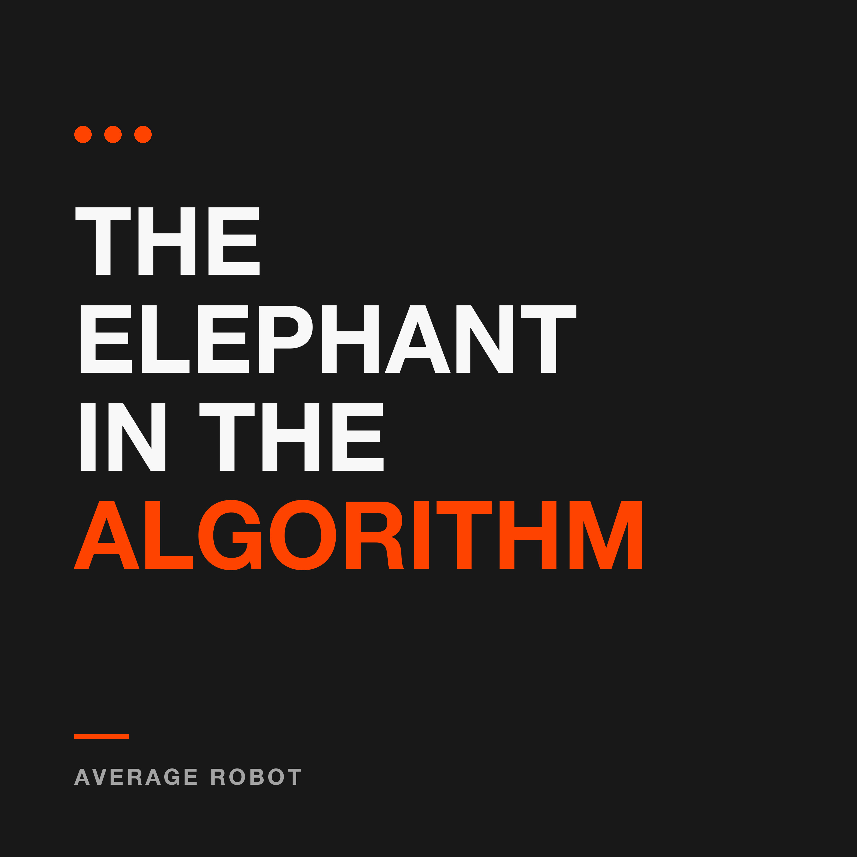 The Elephant in the Algorithm Podcast cover.